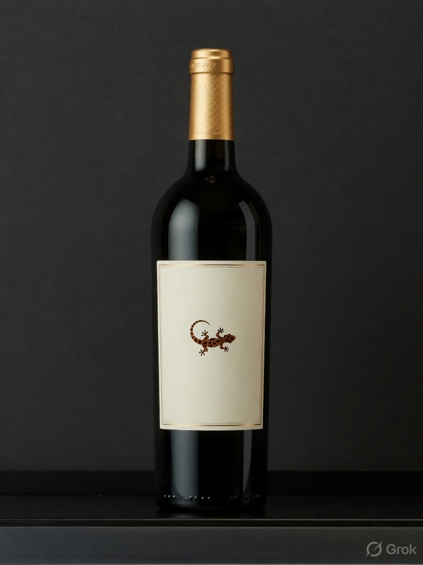Bottle with gecko mark