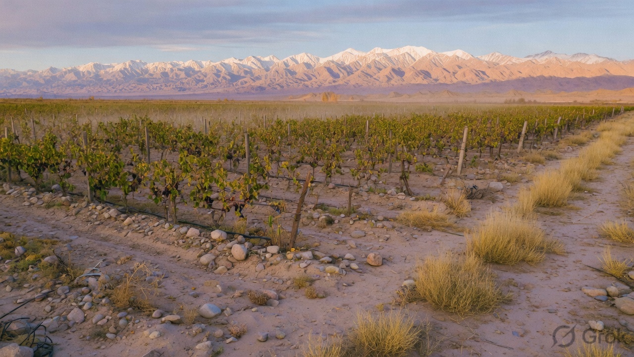 Estate rows toward the Tian Shan